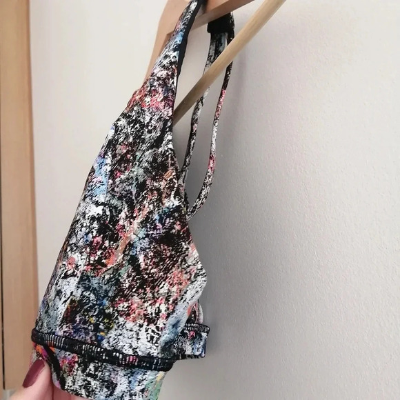 Lululemon Free To Be Serene Sports Bra High Neck Strappy Back Vitalize Multi 4 - Picture 7 of 16